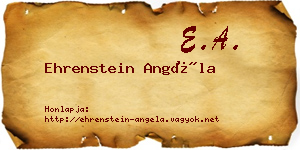 Ehrenstein Angéla névjegykártya